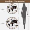 Large Minimalist Metal World Map Clock