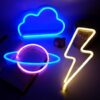 LED Neon Sign Wall Decor - Flash, Planet, Cloud
