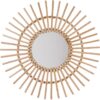 Light Wood Rattan Mirror, 58cm Diameter