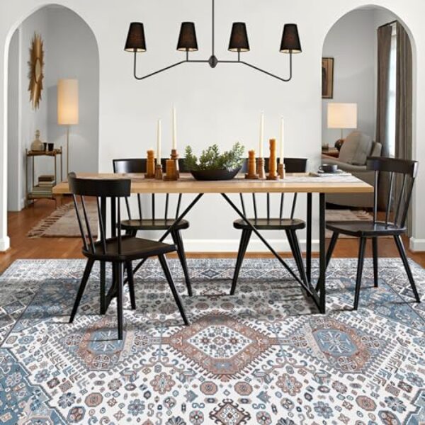 Maschinenwaschbarer dunkelblauer Orientteppich - 160x230 cm