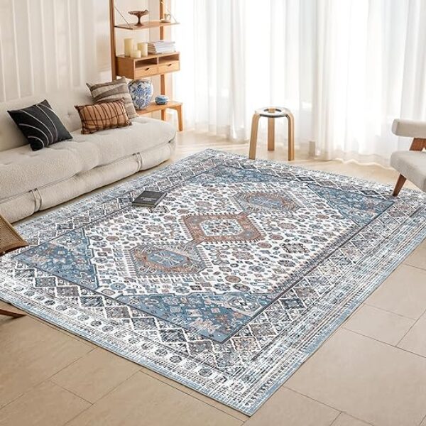 Maschinenwaschbarer dunkelblauer Orientteppich - 160x230 cm