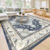 Machine-Washable Vintage Rug, Non-Slip, Blue, 200x300 cm