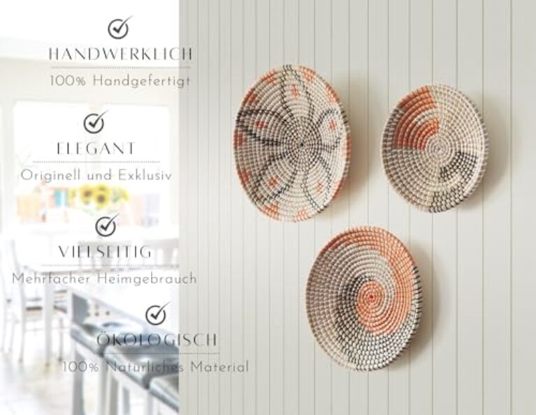 Magilot 3-Piece Boho Rattan Wall Baskets