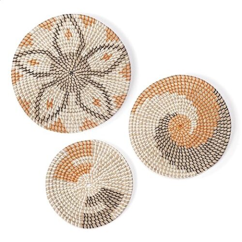Magilot 3-Piece Boho Rattan Wall Baskets