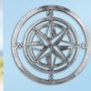 Maritime Wind Rose Relief - Silver Aluminium Wall Art