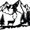 Metall-Hirsch-Waldhütte Wanddekoration - Schwarzes Eisen