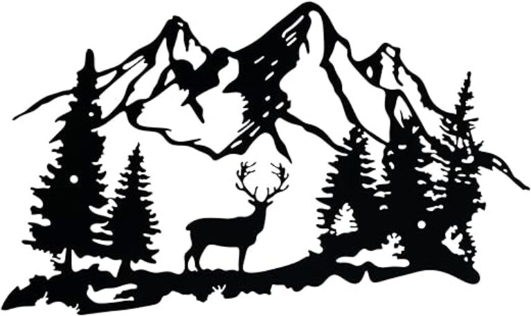 Metall-Hirsch-Waldhütte Wanddekoration - Schwarzes Eisen