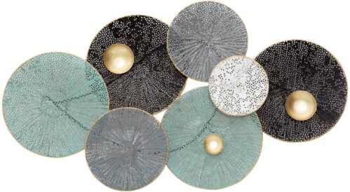 Metal Water Lily Wall Décor, Multi-Color 90X50 Cm