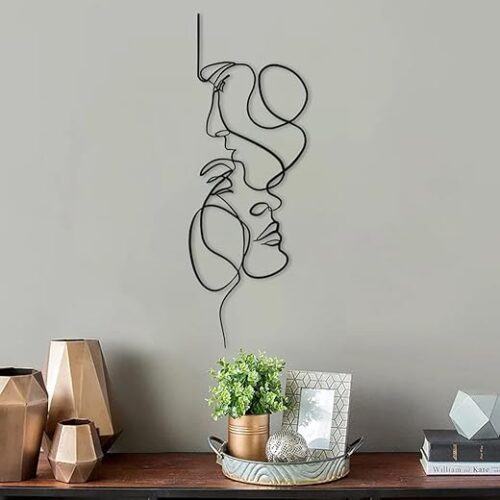Minimalist Human Face Wire Wall Art