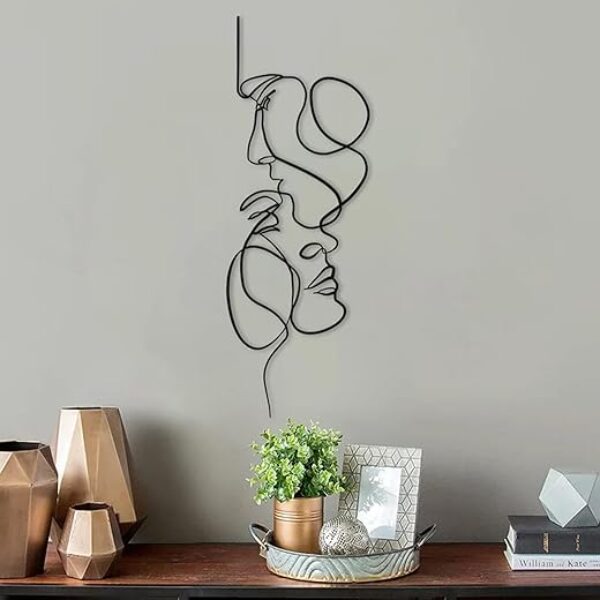 Minimalist Human Face Wire Wall Art