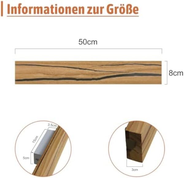 Modern Wooden LED Wall Lamp - 50cm Warm White
