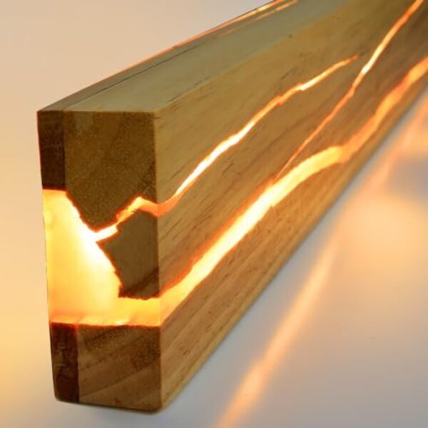 Modern Wooden LED Wall Lamp - 50cm Warm White