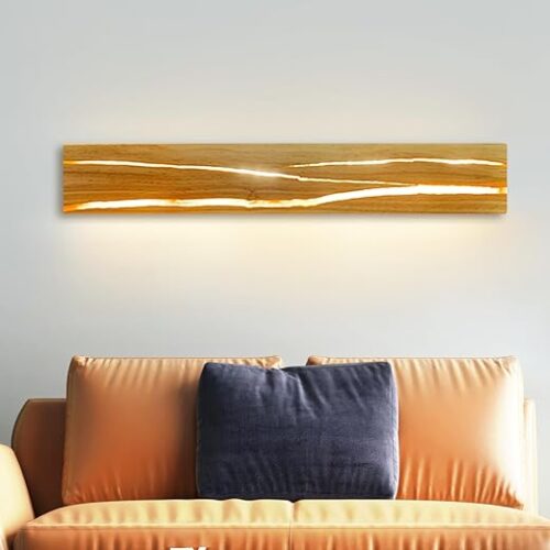 Modern Wooden Led Wall Lamp - 50Cm Warm White