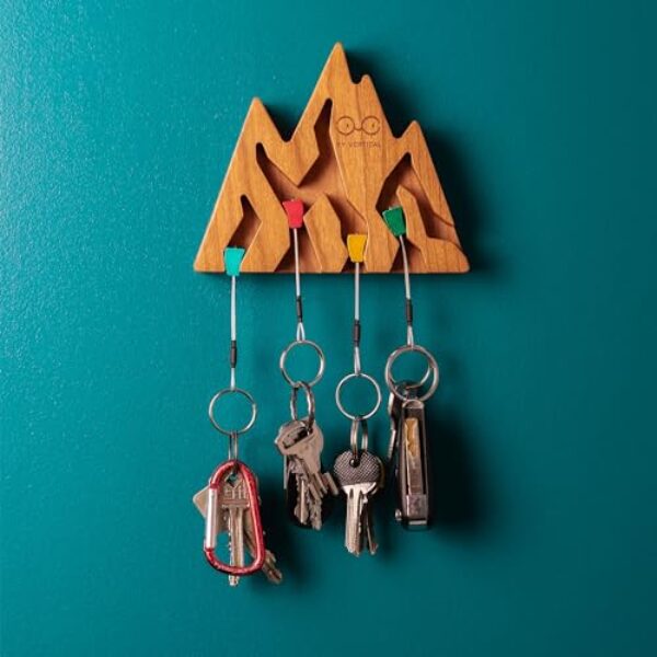 Mountain Cherry Wood Key Holder with 4 Rings