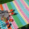 Multicolor Wasserfester Geometrischer Teppich für draußen - 120x180 cm