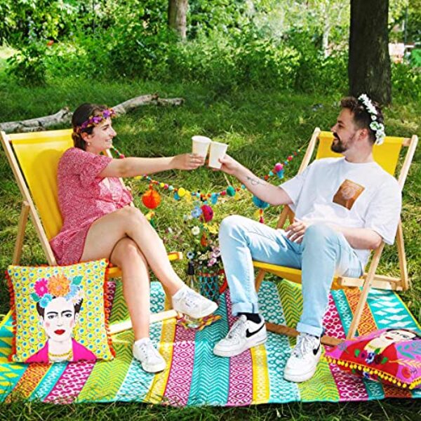 Multicolor Wasserfester Geometrischer Teppich für draußen - 120x180 cm