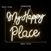 My Happy Place Neon Sign, Warm White USB
