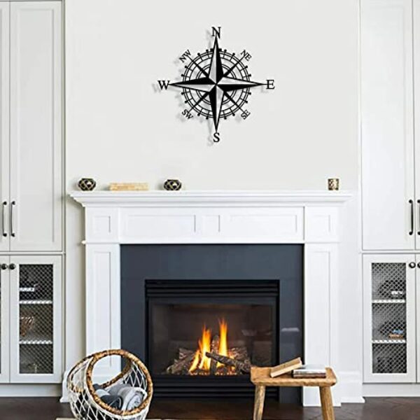 Nautical Compass Metal Wall Decor (28x28 cm)‍