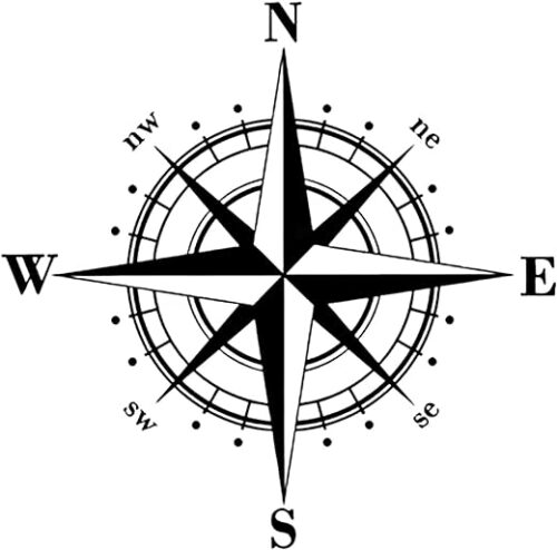 Nautical Compass Metal Wall Decor (28X28 Cm)‍