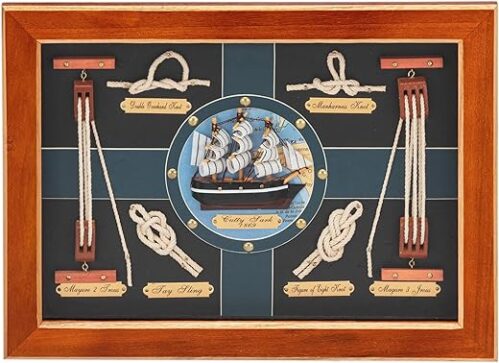Nautical Knotboard Wall Decor - Brown/Blue, 38X28 Cm