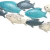 Nautical Metal Fish Wall Sculpture - Blue/Turquoise