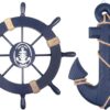 Maritimes Wanddekorationsset - Blau & Weiß