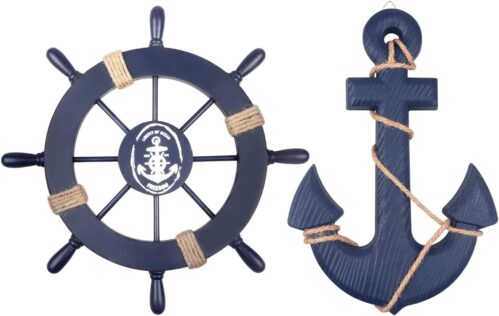 Maritimes Wanddekorationsset - Blau &Amp; Weiß