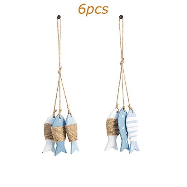 Nautical Wooden Fish Wall Decor - Mediterranean Style