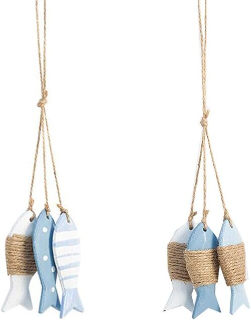 Nautical Wooden Fish Wall Decor - Mediterranean Style