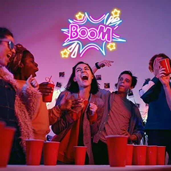 Neon Boom LED Sign - USB Powered Wall Decor