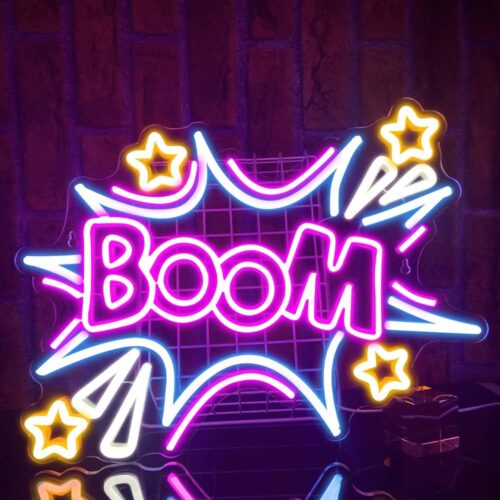 Neon Boom Led Sign - Usb Powered Wall Decor