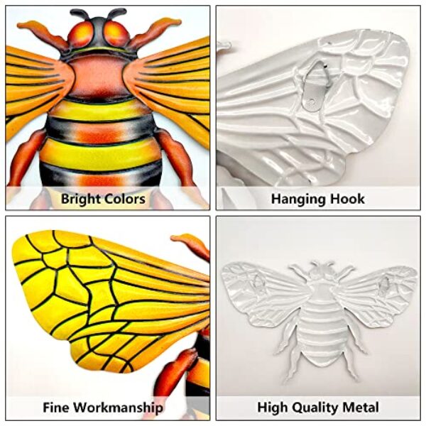 Niuhong 3D Metal Bee Wall Sculpture