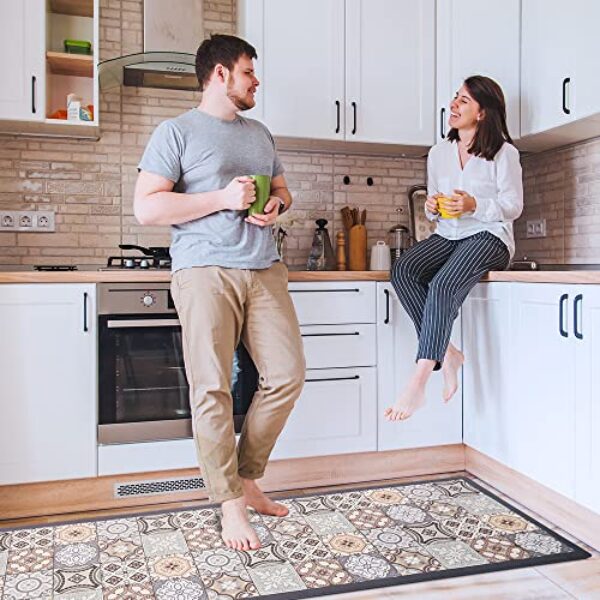 Non-Slip Waterproof Kitchen Runner - 60x180cm, Tiles