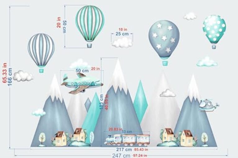 Nordic Mountains Nursery Wall Stickers XXL - Easy Install