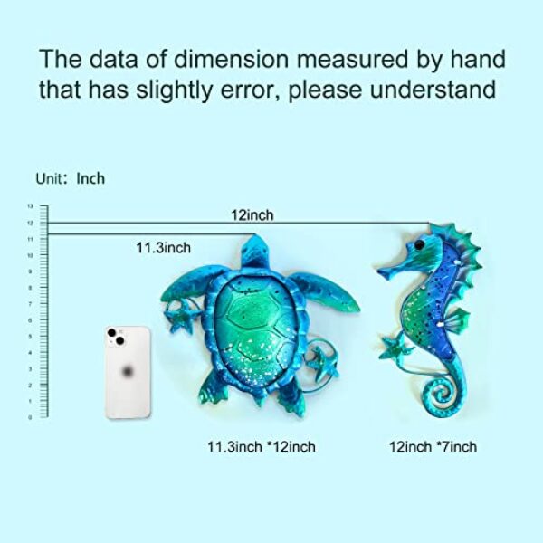 Ocean Blue Seahorse & Sea Turtle Wall Art