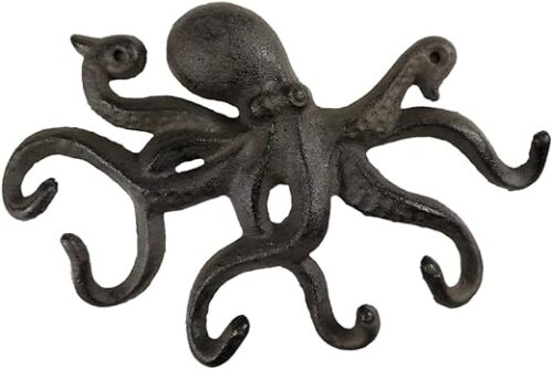 Oktopus Garderobenhaken aus Gusseisen - Nautische Dekoration