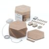 Organic Wood-Look Hexagon Light Panels, Starter Kit, 13 Pieces