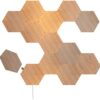 Organic Wood-Look Hexagon Light Panels, Starter Kit, 13 Pieces