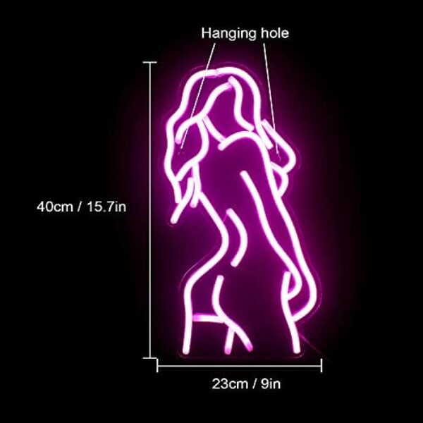 Pink LED Sexy Lady Neon Sign - USB Powered