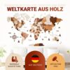 Premium 3D Holz Weltkarte Dekor
