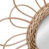 Rattan-Blumen-Spiegel - Beige, 38 cm