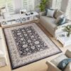 Rot, Beige, Creme Traditioneller Orientteppich mit Blumenmedaillons