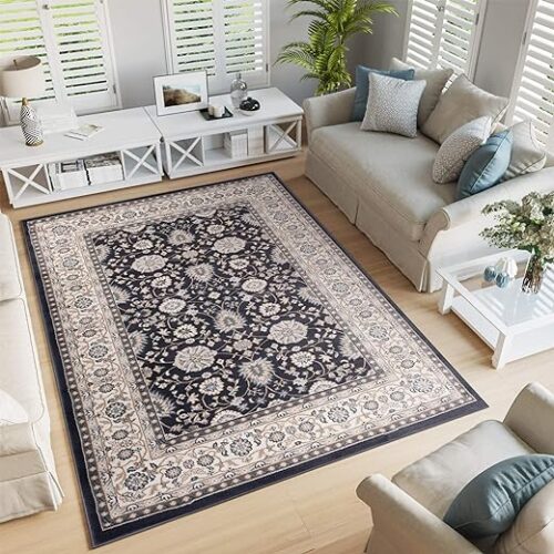 Red, Beige, Cream Traditional Oriental Rug With Floral Medallions