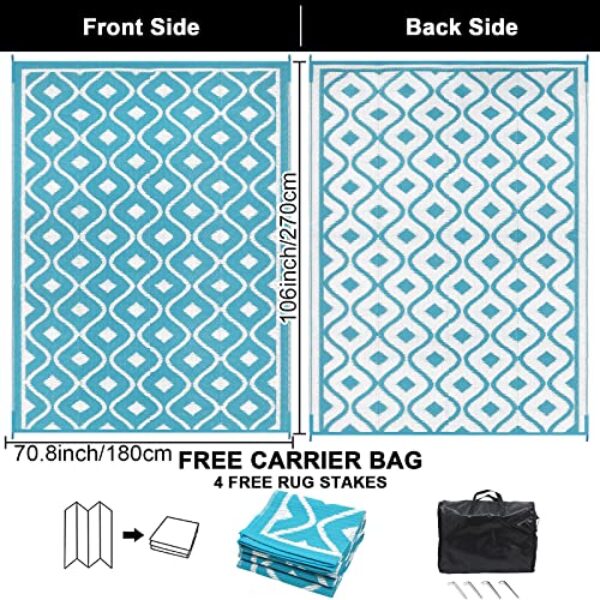 Reversible UV-Resistant Boho Outdoor Rug - 180x270 cm
