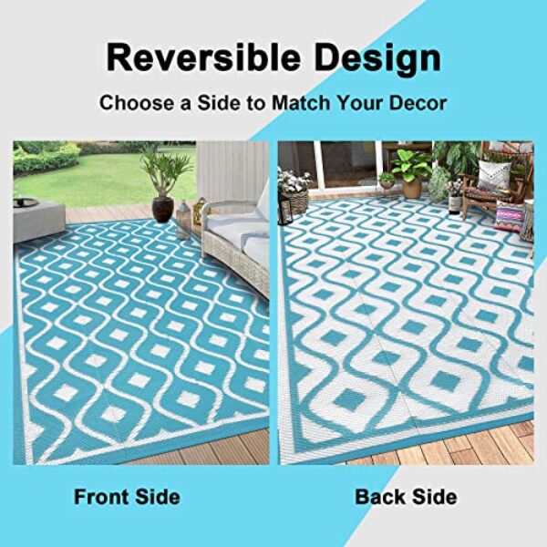 Reversible UV-Resistant Boho Outdoor Rug - 180x270 cm