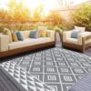 Reversibler UV-beständiger Outdoor-Teppich (150x210cm, geometrisch)
