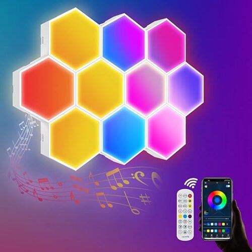 Rgb Hexagon Wall Light Panels With Music Sync