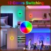 RGB Wall Lamp, 12 Colors, Remote Control, Wireless