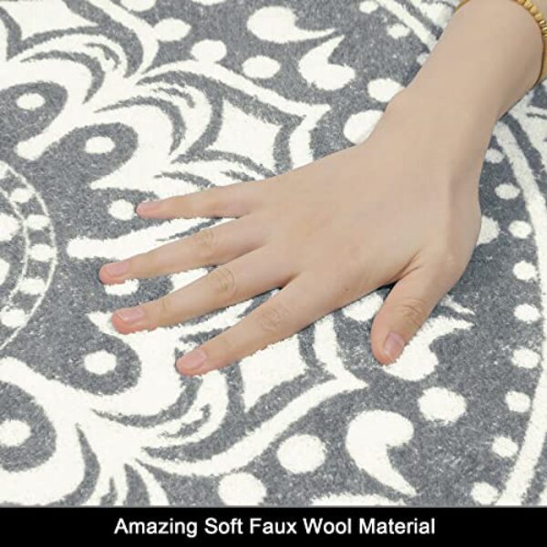Round Soft Shaggy Rug, Washable Non-Slip, Dark Grey, 160 cm