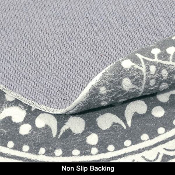 Round Soft Shaggy Rug, Washable Non-Slip, Dark Grey, 160 cm